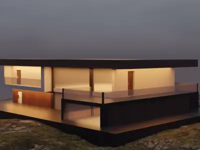 Exterior design Low-poly 3D model