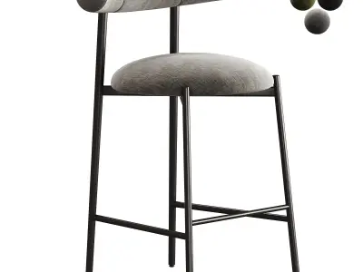 Chairs More Pampa SG 65 Low Green  Black Stool by Studio Pastina 3D model
