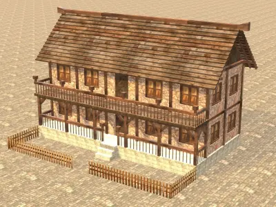 Medieval house fourteen 11 Low-poly 3D model
