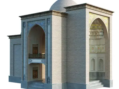 old islamic turkish tomb set 140 Low-poly 3D model