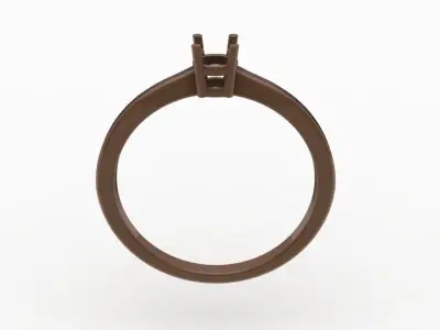 Thin Solitaire Dainty Engagement Ring  3D print model