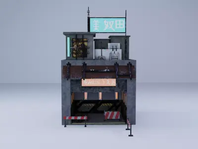  Cyberpunk Building 2 Low-poly 3D model