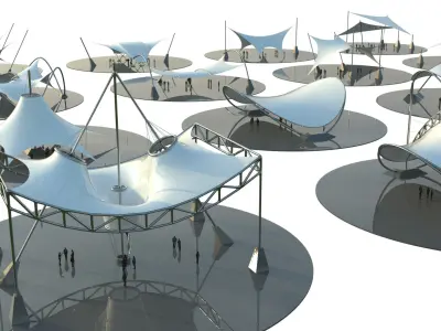  Futuristic Tensile Pavilions Bundle Full Set 
