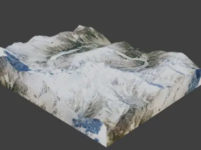 Baltistan Peak Mountain Low-poly 3D model