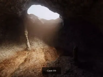 4 Caves Collection - Base Cavern Environments 3D Model Pack