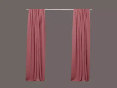 Curtains Red 3D model