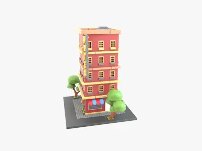 Hotel 3D Illustration 3D model purchase