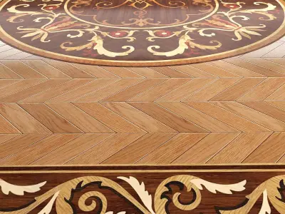 Parquet Da Vinci and 9 Rosettes 3D model