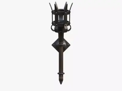 Medieval Torch Low-poly 3D model