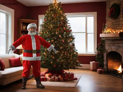  Santa Claus Character A Pose with Fur 