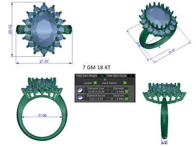 Women Ring  Render 3dm STL OBJ FBX Details 3D print model 382