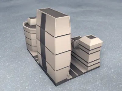 Building city low poly mini-scene 3D print model