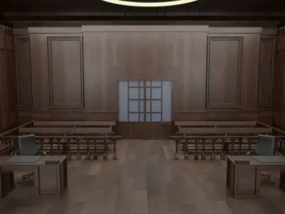 Courtroom Low-poly 3D model