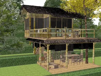 Homestay-Bamboo House 3D model