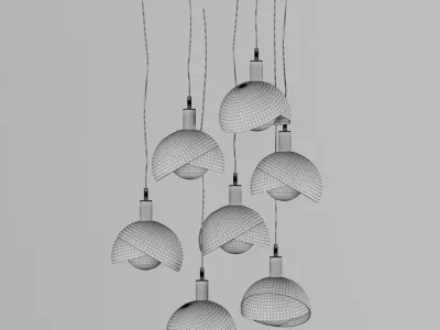 Hanging Lamp Half Closed Balls 3D model