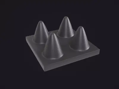 Grey Floor Spike Trap 3D model