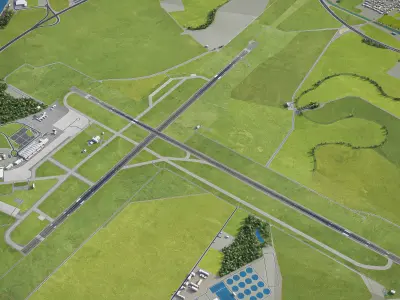 Bratislava - Airport - BTS Low-poly 3D model