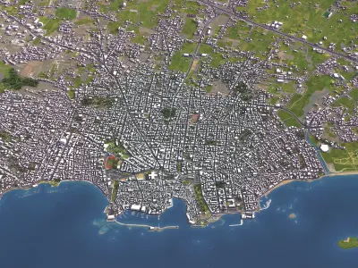 Chania - 3D City Model Low-poly 3D model