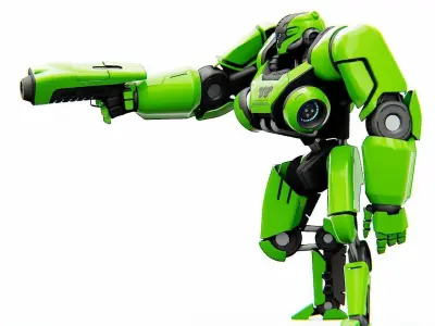 BATTLE DROID SYRIOS  RIGGED 3D model