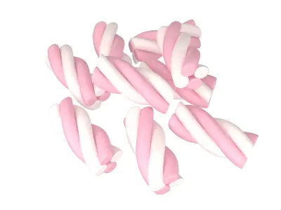 Marshmallows V2 001 Low-poly 3D model