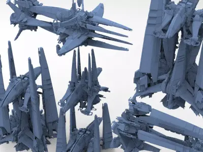 Mining collony Tera Ship Facility Kitbash 3 3D model