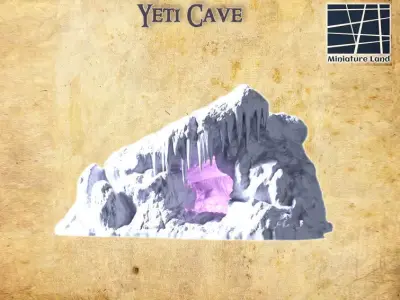 Yeti Cave Tabletop Terrain 28 MM 3D print model