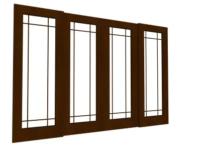 glass door Low-poly 3D model