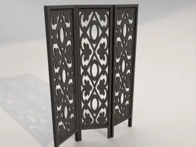 Wooden partition 2 Low-poly 3D model