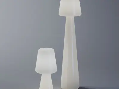 Lamps floor lamp and table lamp Low-poly 3D model