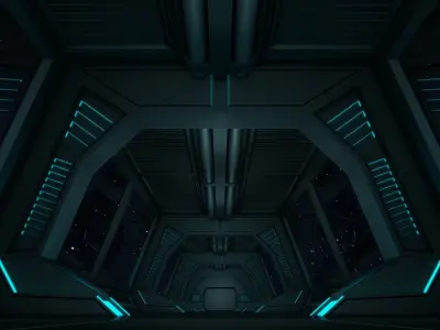 Sci Fi Corridor 3D model 41