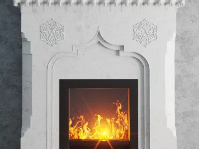 Fireplace with mirrow 3D model