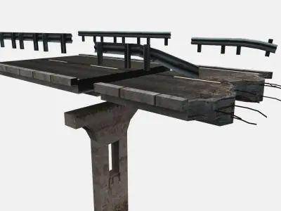 Broken Highway Low-poly 3D model