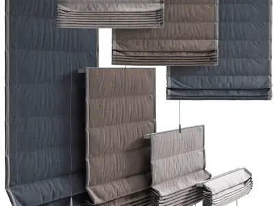 Roman blinds  3D model 3D model