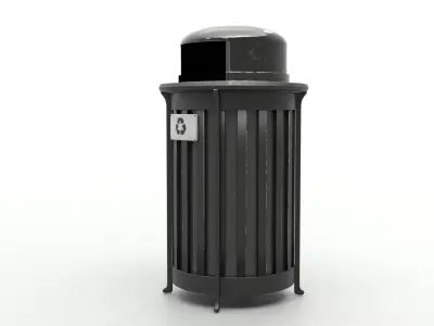 Metal Street Trash Bin 4K PBR Game Ready UV Unwrapped vol 05 Low-poly 3D model