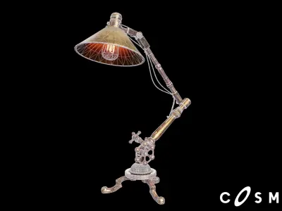 Steampunk Table Light Low-poly 3D model