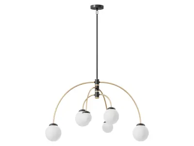 Everard 6 Light Metal Dimmable Chandelier 3D model