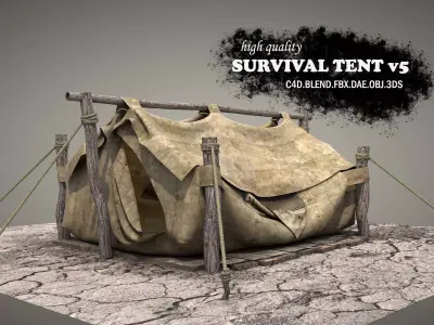 Survival Tent v5 3D model