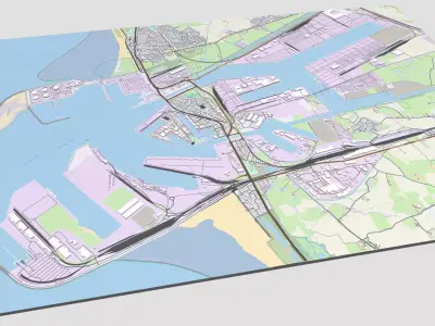Cityscape Zeebrugge Belgium 3D model