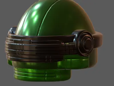 Gas mask helmet 3d model plastic scifi Low-poly  Low-poly 3D model