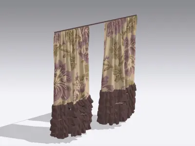 Curtain Low-poly 3D model