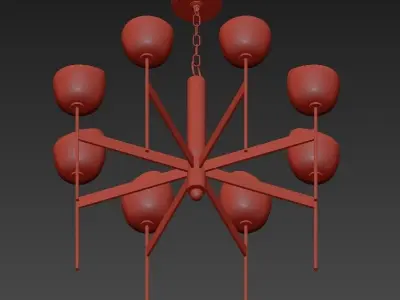Davis 6 Light LED Chandelier 3D model