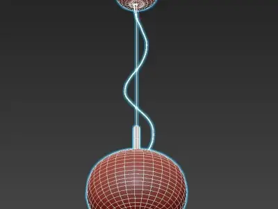 ILARGI pendant light with glass and gold finish 3D model
