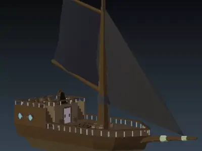 Pirate Boat 3D model purchase