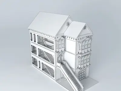 Row House Free 3D model purchase