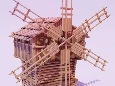 Medieval House 3D model  Low-poly 3D model