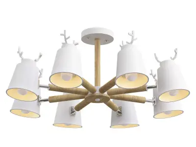 deer b ceiling light with lamps 3D model