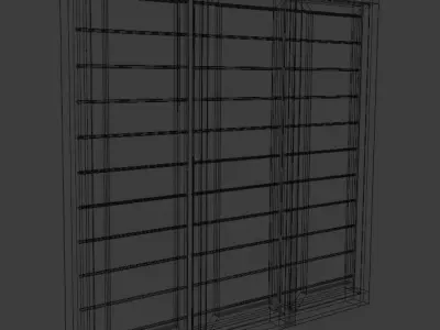 Wooden Framed Glazed Window Low-poly 3D model