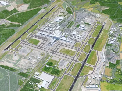 Oslo Gardermoen Airport 15km Low-poly 3D model