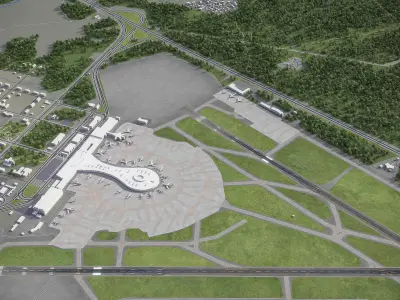 Moscow - Vnukovo International Airport - VKO Low-poly 3D model