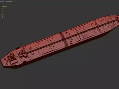 Large Crude Carrier Oil Tanker 3D Model 3D model